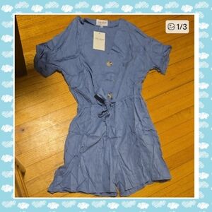 Nwt Miss Lavish Blue Jumpsuit Size Medium